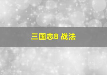 三国志8 战法